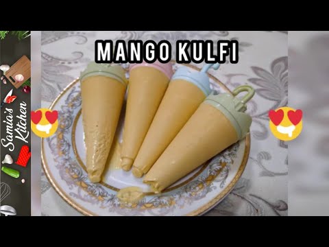 Quick Mango Kulfi Ice Cream Recipe | Mango Kulfi Ice Cream with Condensed Milk | Samia's Kitchen