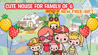 Family of 6 Cute House Inspired by NEW FREE GIFT ??? TOCA BOCA House Ideas | Toca Life World