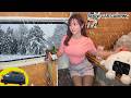 ［3℃→30℃］夜中の大寒波に凍える車内...快適な冬車中泊の秘訣/snow car campig