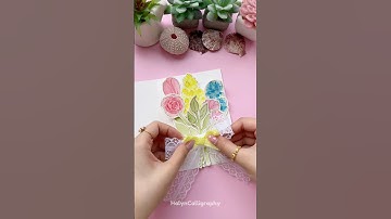 DIY Happy Teacher’s Day Card 💐 #shorts #halyncalligraphy #diy