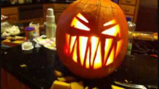 Happy Halloween Stop Motion Pumpking Carving, Scary Pumpkin