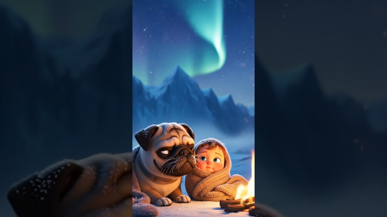 Whispers of the Glacier Emotional 3D Animated Short Film|Brave Pug Puppy’s Ice Rescue Story 