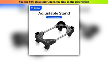 Hot Picks ORICO Computer Towers Stand Cart PC Cases Mobile Adjustable Computer CPU Holder with 4 Lo