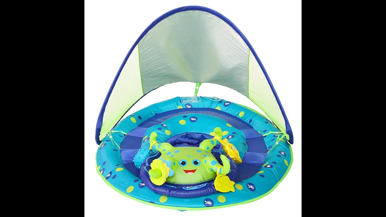 Review SwimWays Baby Spring Float Activity Center with Canopy YouTube