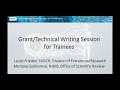 2021 NIH Synthetic Biology Consortium Meeting – Trainee Grant/Technical Writing Session