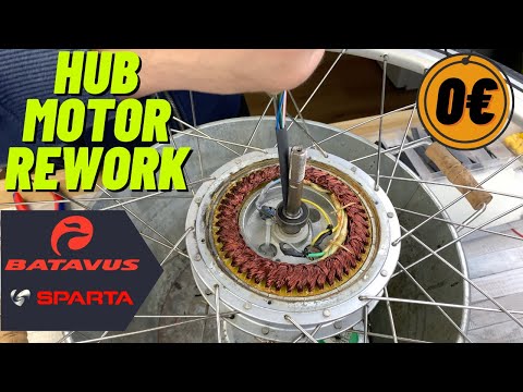 Sparta/Batavus Hub motor rework to use standard battery/motor controller.