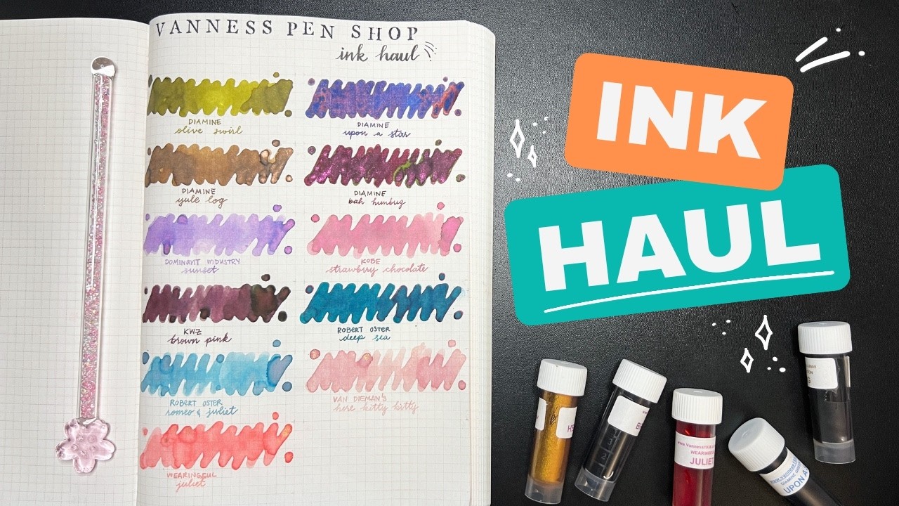 Fountain Pen Ink Haul from Vanness Pen Shop✨| Diamine, Robert Oster, Wearingeul #fountainpenink