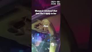 Woman Is Convinced That Laws Don't Apply To Her part 1. Full clip on: Cops & Karens