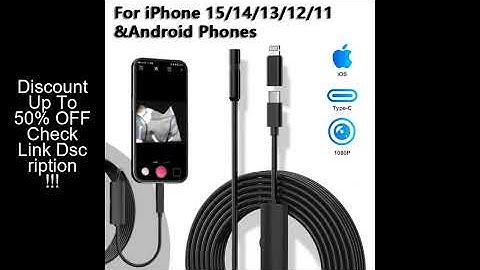 5.5/8mm 200MP Endoscopic Video Controlled Sewer Endoscope Camera Drain For Iphone 6 8 IOS Mobile Sma