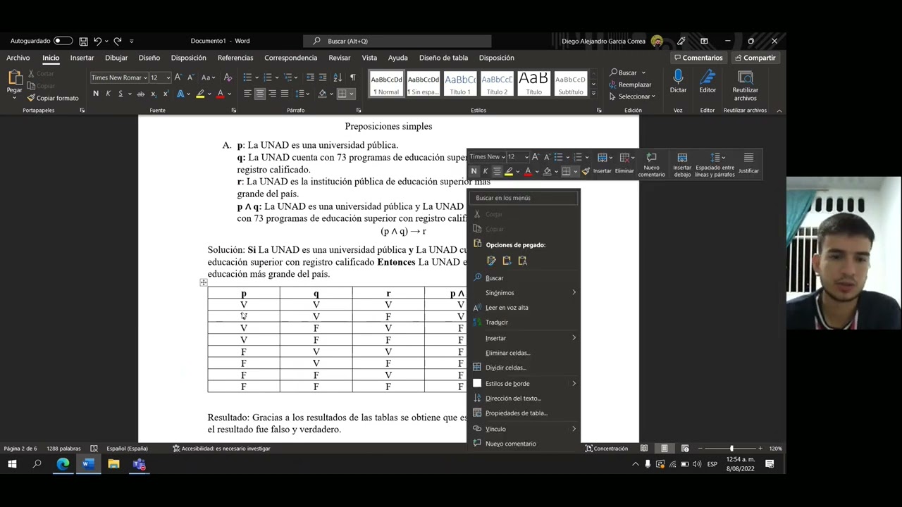 Matematicas Discretas Tablas de verdad YouTube