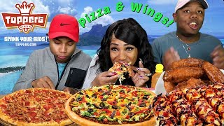 Toppers Pizza and Wings Mukbang with the boys