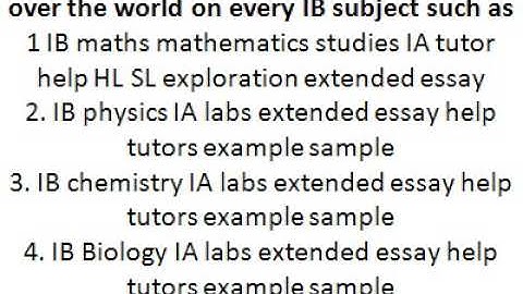 IB Physics ia commentary extended essay help tutor example sample assignment