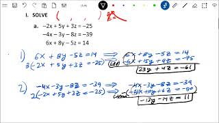 3-4 Solving Systems Three Equations Variables