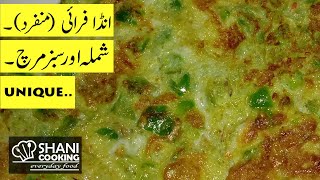 Egg Omelette || Green Egg Omelette with Capsicum || Anda Omelet for breakfast || Shani Cooking ||