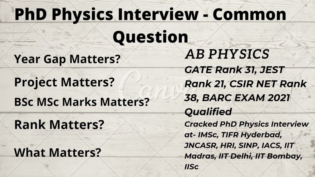 physics phd interview questions