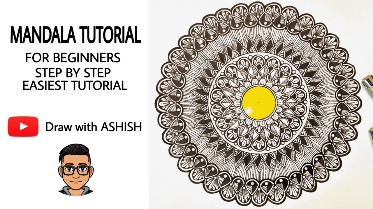 HOW TO DRAW MANDALA / FULL STEP BY STEP TUTORIAL FOR BEGINNERS - YouTube