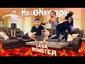 The Floor Is Lava! HELLO NEIGHBOR is the Lava Monster (FUNhouse Family) In Real Life Game