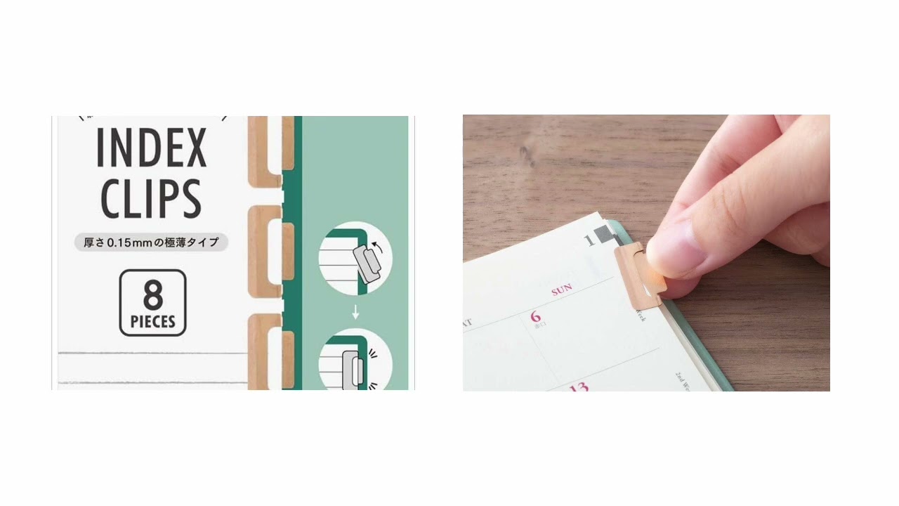 Midori Chiratto Index Clips - Set of 8 Metal Clips