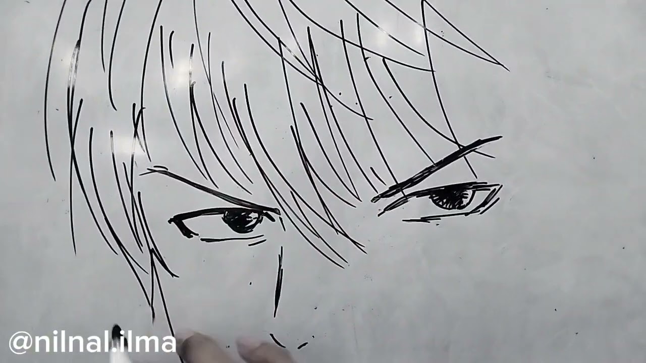 Drawing on white board part 2 "lightyagami death note" 