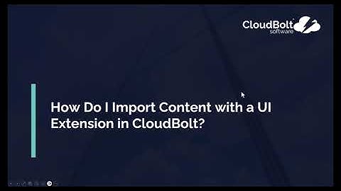 How Do I Import Content With a UI Extension in CloudBolt