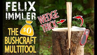 Awesome Trick to craft a wedge with a Swiss Army Knife/ 13 uses of wooden wedges for bushcraft tasks