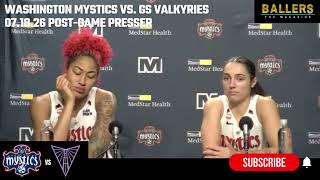 Shakira Austin & Georgia Amoore: Washington Mystics Postgame Presser vs. GS Valkyries | 07.18.26