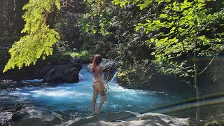 solo travel  swimming, hiking, camping