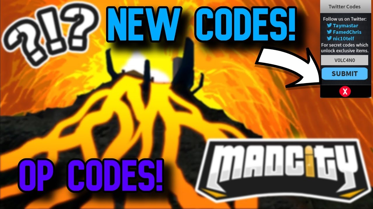 New Working Codes Volcano Update Roblox Mad City - all new working codes in mad city roblox youtube