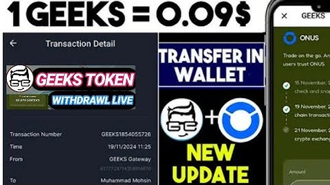 Geeks Airdrop Tokens WithdrawalStart! | How to Withdraw Geeks live