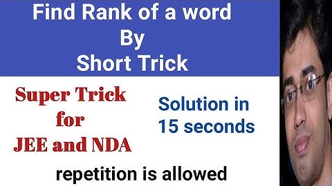 How To Find RANK Of a WORD In The DICTIONARY with REPETITION by SHORTCUT TRICK|JEE MATHS NDA MATHS