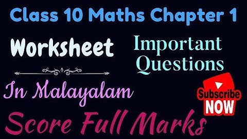 Assertion & Reason CBSE Class 10 Maths Chapter 1 Real Numbers In Malayalam