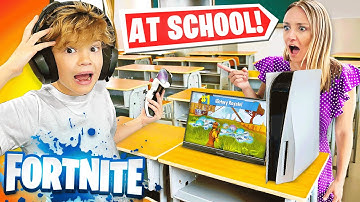 8 YEAR OLD PLAYS FORTNITE in SCHOOL (Teacher Gets 😱)