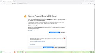 firefox, warning potential security risk.