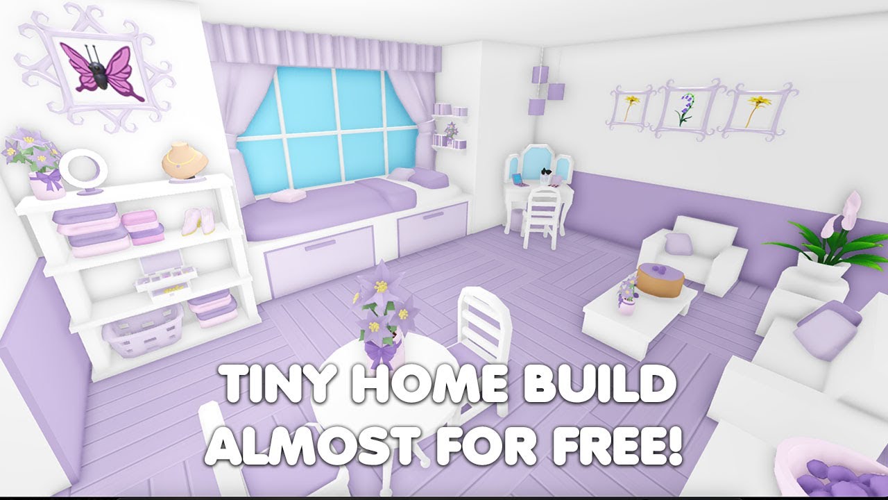Tiny Home Speed Build *ALMOST FREE* Using NEW building menu in Adopt me ...