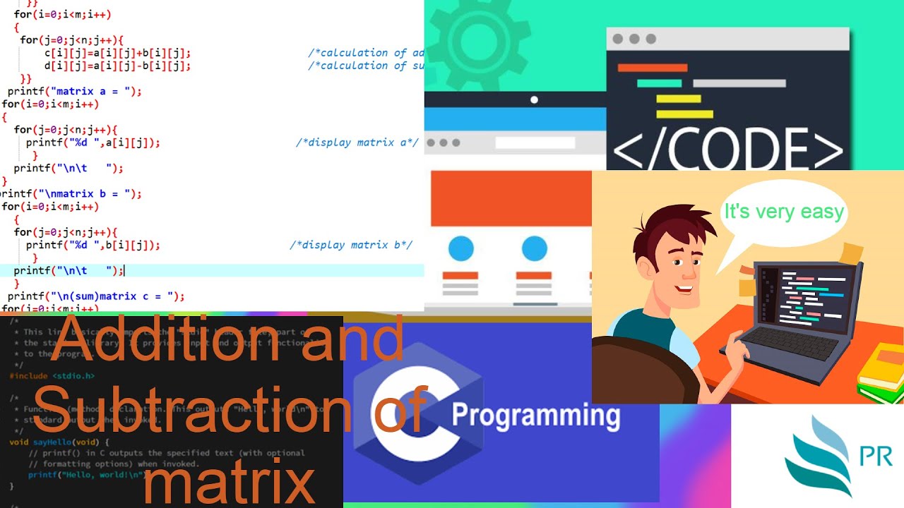 Addition and Subtraction of matrix - YouTube
