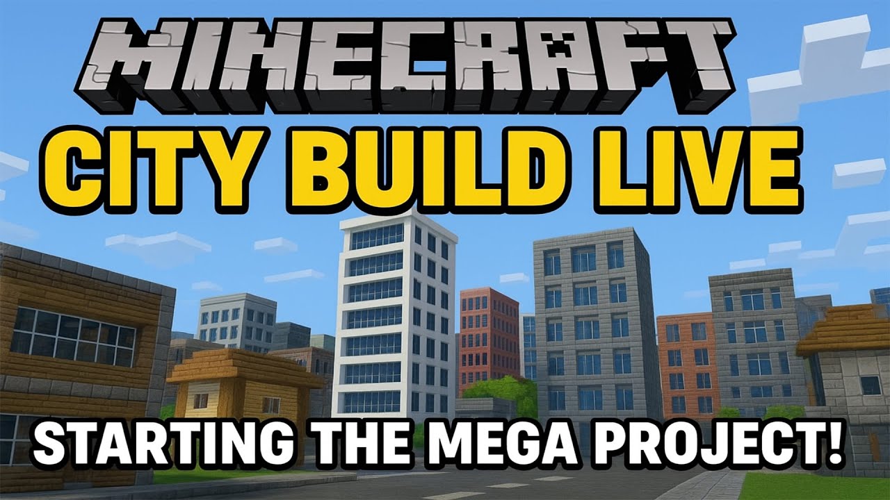 🏙️ Minecraft City Build Live — Starting the Mega Project! - YouTube
