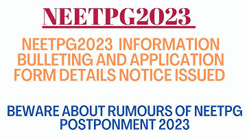 #neetpg2023 information bulletin and application form details of neetpg2023 declared by TOI