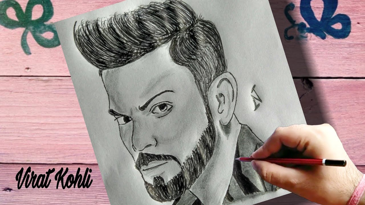 how to draw virat kohli step by step easy pencil sketch Santibanti
