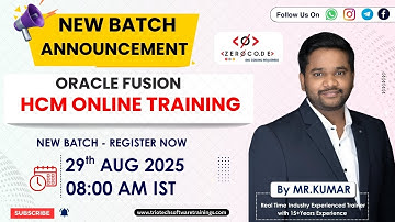 Oracle Fusion HCM Cloud Online Training | No Coding Real Time Project |Oracle Fusion HCM #oraclehcm