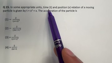 In some appropriate units, time (t) and position (x) relation of a moving particle is given by t = x