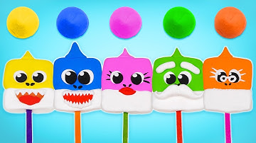 Baby Shark Family Clay Making & Cracking | Colors & Shapes | Preschool Toddler Video