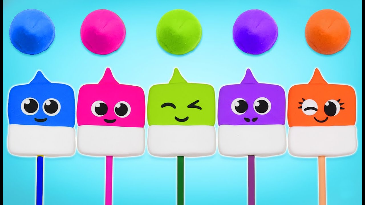 Shark Family Clay Making & Cracking | Colors & Shapes | Preschool Toddler Video