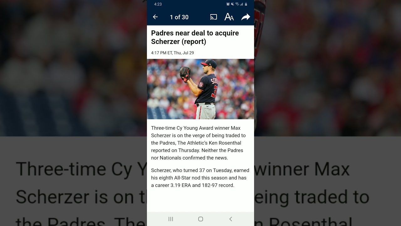 Looks like Scherzer Trade didn't go through