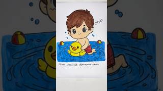 Menino Brincando Com Patinho Na Praia Música Mundo Bita Chuá Tchibum Pintando Desenho Animado Kids