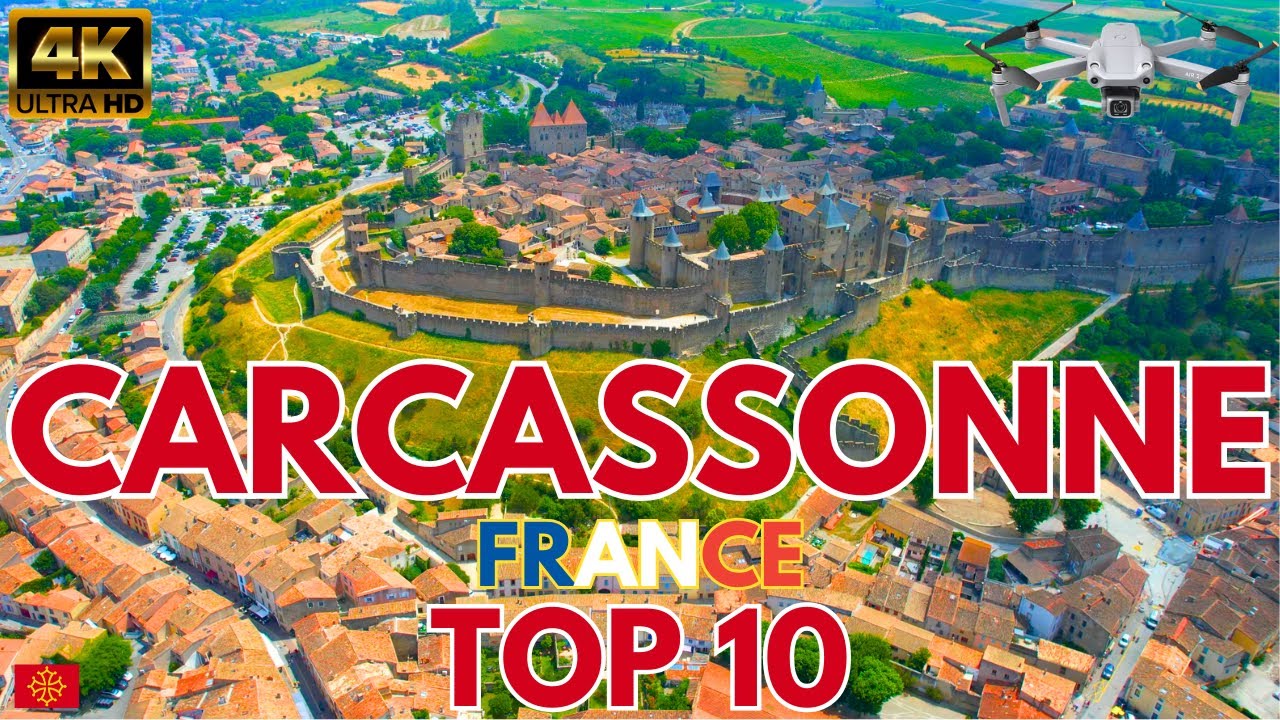 Carcassonne France Drone Tour in 4K 🇫🇷 TOP 10 Things to Do - Travel Guide