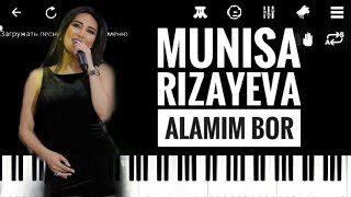 Munisa Rizayeva - Alamim bor piano karaoke version lyric tekst qo'shiq matni remix/ man bemorman hol Resimi