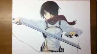 進撃の巨人 コピックでミカサ描いてみた Youtube