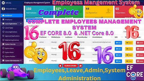 EP 16 Complete Employees Management System Using ASPNET Core MVC, EF Core,SQL|AdminLTE|Perform CRUD💥