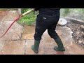 Indian sandstone patio cleaning  black spot removal service full tutorial great results