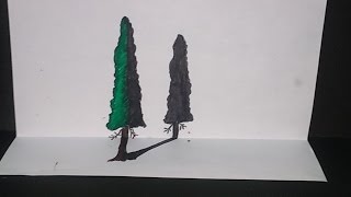 How to make shadow  tree// drawing